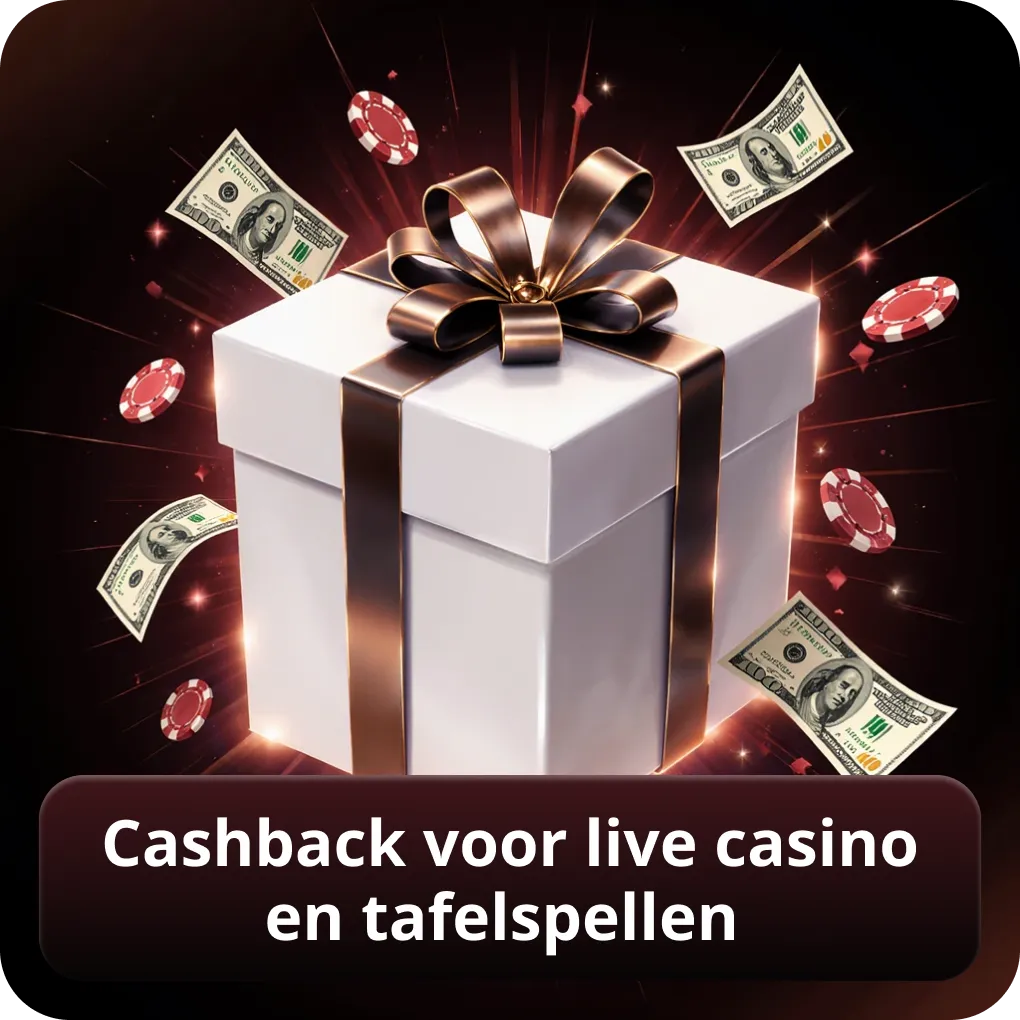 Cashback casino voor live casino en tafelspellen